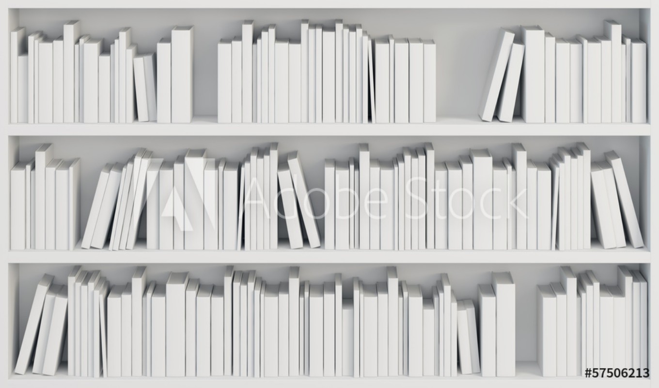Bild på Bookcase with white books